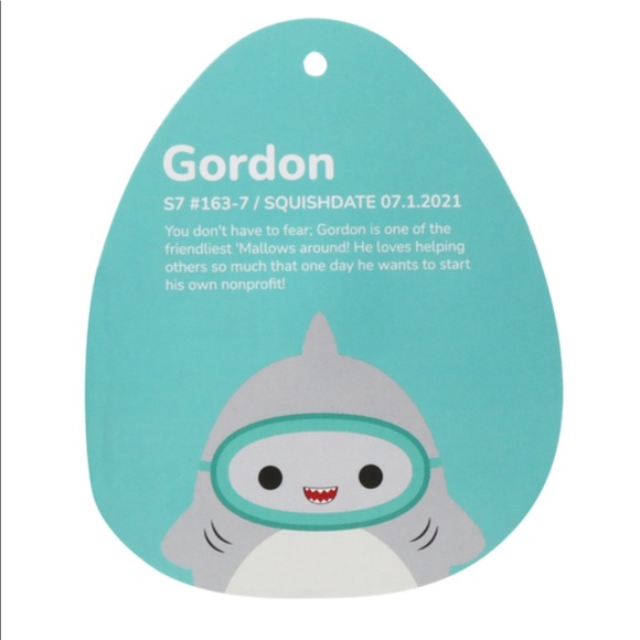 Squishmallows Other Nwt 75 Gordon The Shark With Scuba Goggles